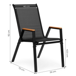 Zestaw 4x krzesło ogrodowe komplet na taras balkon czarne MultiGarden