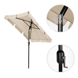 Prostokątny duży parasol ogrodowy skośny łamany z korbą beżowy 200x130 cm MultiGarden