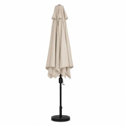 Prostokątny duży parasol ogrodowy skośny łamany z korbą beżowy 200x130 cm MultiGarden