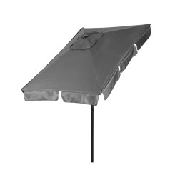 Prostokątny duży parasol ogrodowy skośny łamany z korbą szary 200x130 cm MultiGarden