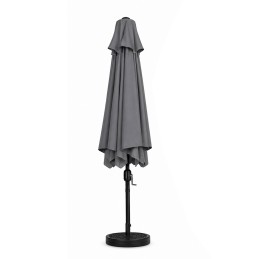 Prostokątny duży parasol ogrodowy skośny łamany z korbą szary 200x130 cm MultiGarden