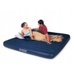 Materac dmuchany dwuosobowy 203x183 cm welurowy INTEX 64755
