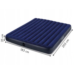 Materac dmuchany dwuosobowy 203x183 cm welurowy INTEX 64755