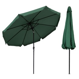 Parasol ogrodowy duży 3 m skośny łamany z korbą zielony MultiGarden