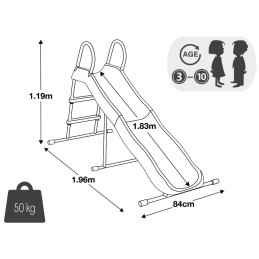 Zjeżdżalnia dla dzieci ogrodowa ślizg 183 cm stal tworzywo INTEX 44106