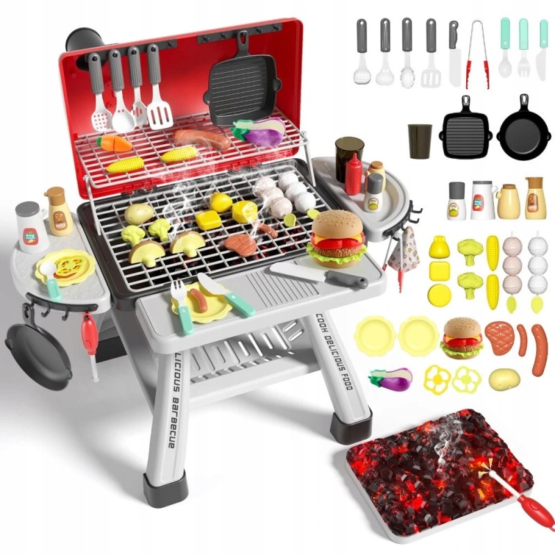 WOOPIE Grill Barbecue Kuchnia Ogrodowa Interaktywna Para LED Zestaw XL 41 el.