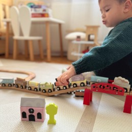 TOOKY TOY Drewniane Pojazdy Wagoniki na Magnes