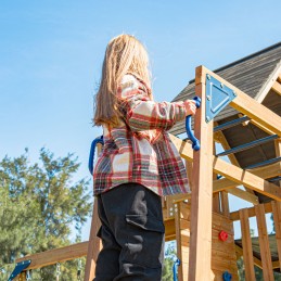 AXI Mitch play tower - Duży Plac Zabaw Drewniany Zjeżdżalnia Hustawki Ścianka Wspinaczkowa + Wieża