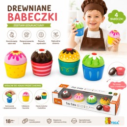 Viga Drewniane Ciasteczka Babeczki  4szt