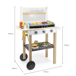 VIGA Duży Drewniany Grill dla Dzieci + 47  Akcesoriów