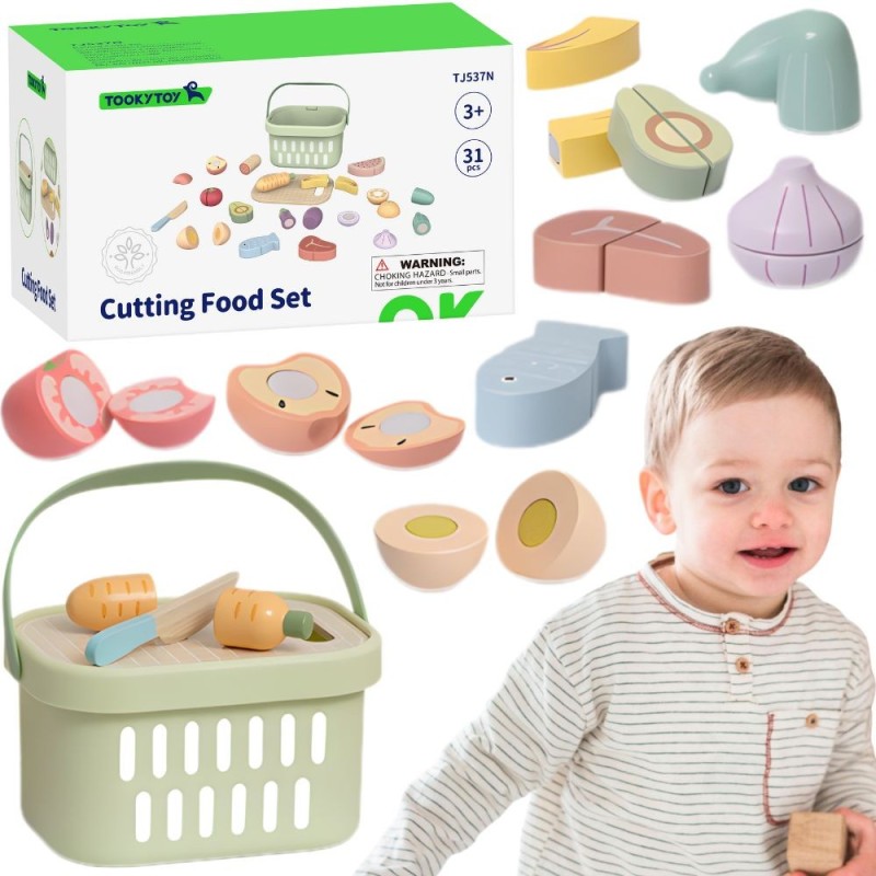 TOOKY TOY Drewniany Zestaw Żywność Warzywa Owoce