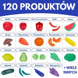 WOOPIE Zestaw do Kuchni Sklepu Warzywa Owoce 120el.