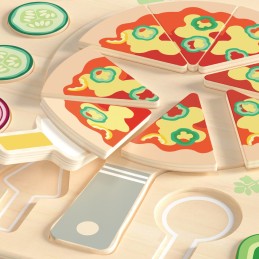 CLASSIC WORLD Drewniana Pizza do Krojenia Układanka Warzywa 22 el.