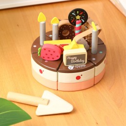 CLASSIC WORLD Drewniany Tort Urodzinowy do Krojenia 19el.