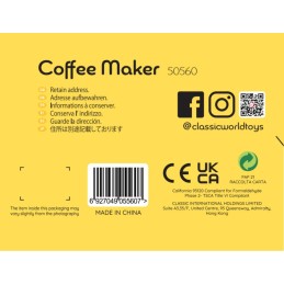 Classic World Drewniany Ekspres do Kawy dla Dzieci – Mały Barista
