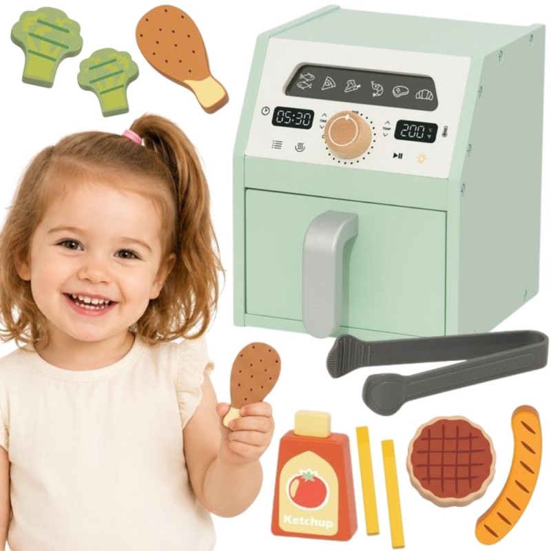 TOOKY TOY Drewniany Air Fryer Frytkownica Beztłuszczowa