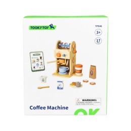 TOOKY TOY Drewniany Zestaw Do Kawy - Ekspres Baristy