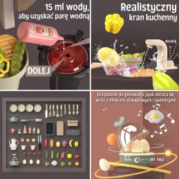 WOOPIE Interaktywna Kuchnia z Parą Kran z Obiegiem Wody Efekty 88 el.