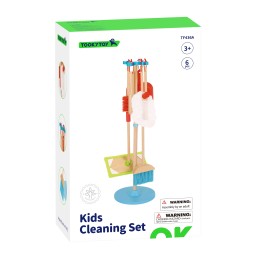 TOOKY TOY Drewniany Zestaw do Sprzątania dla Dzieci 6 el.