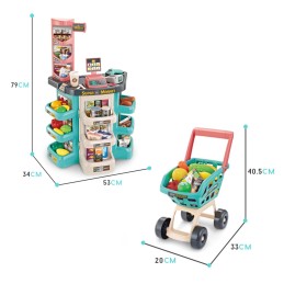 WOOPIE Sklep Supermarket i Wózek Koszyk Sklepowy Kasa Waga Skaner 47 akc