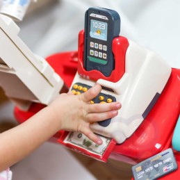 WOOPIE Sklep Supermarket z Wózkiem Sklepowym Waga Kasa Skaner + 48 Akc.