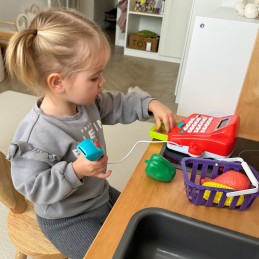 Woopie Kasa fiskalna sklepowa koszyk supermarket skaner stragan akcesoria