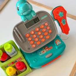 WOOPIE Kasa Sklepowa z Półką DINO Niebieski