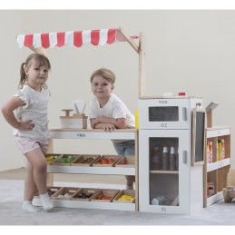 VIGA Drewniany Zestaw Stragan Sklep Supermarket XXL