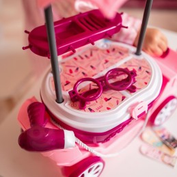 WOOPIE Salon Piękności Urody Toaletka na Kółkach Wózek Wlizka 31 akc. 4w1