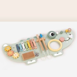 TOOKY TOY Drewniana Tablica Manipulacyjna Krokodyl 3 el.