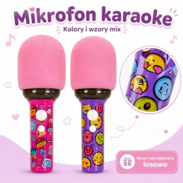 WOOPIE Bezprzewodowy Mikrofon Do Karaoke Z Głośnikiem BT LED Różowy