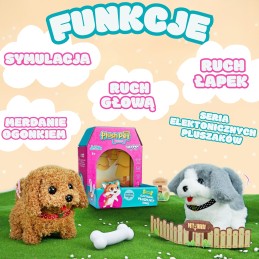 Woopie Interaktywny Piesek Pudel  Pluszak Chodzi Szczeka Reaguje na Kość