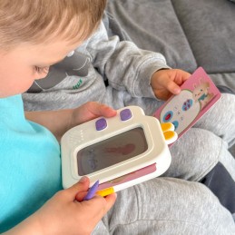 WOOPIE Tablet Graficzny Znikopis do Nauki Rysowania i Angielskiego Czytnik Kart 120 szt.