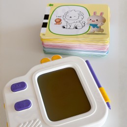 WOOPIE Tablet Graficzny Znikopis do Nauki Rysowania i Angielskiego Czytnik Kart 120 szt.