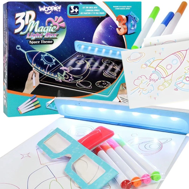 WOOPIE Magiczna Tablica 3D Podświetlenie LED do Rysowania