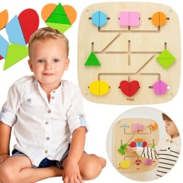 Viga Drewniana Tablica Manipulacyjna Ścienna Kształty Montessori Edukacyjna