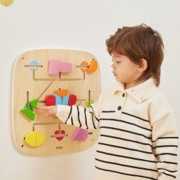 Viga Drewniana Tablica Manipulacyjna Ścienna Kształty Montessori Edukacyjna