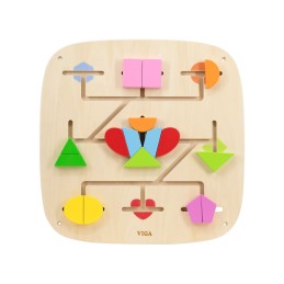 Viga Drewniana Tablica Manipulacyjna Ścienna Kształty Montessori Edukacyjna
