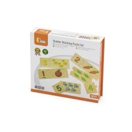 VIGA Zestaw Drewniane Puzzle Dopasuj Liczby Układanka Montessori