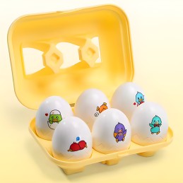 WOOPIE Układanka Sorter Montessori Dopasuj Kształty Zabawne Kurczaczki Jajka 6szt