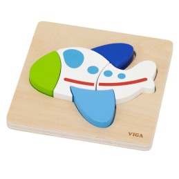 VIGA Drewniane Puzzle – Kolorowy Samolot