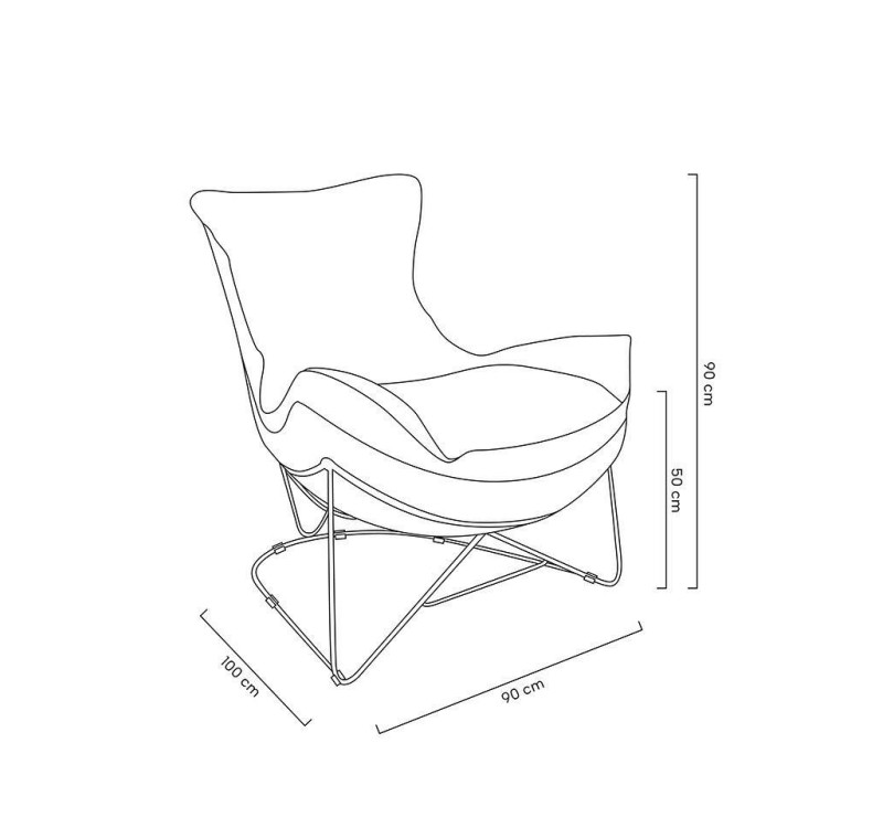 Fotel OTILIA STAND VELVET czarny