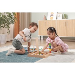 VIGA Drewniana Gra edukacyjna Logiczne koraliki  104 elementy Montessori