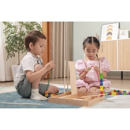 VIGA Drewniana Gra edukacyjna Logiczne koraliki  104 elementy Montessori