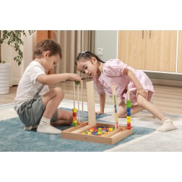 VIGA Drewniana Gra edukacyjna Logiczne koraliki  104 elementy Montessori