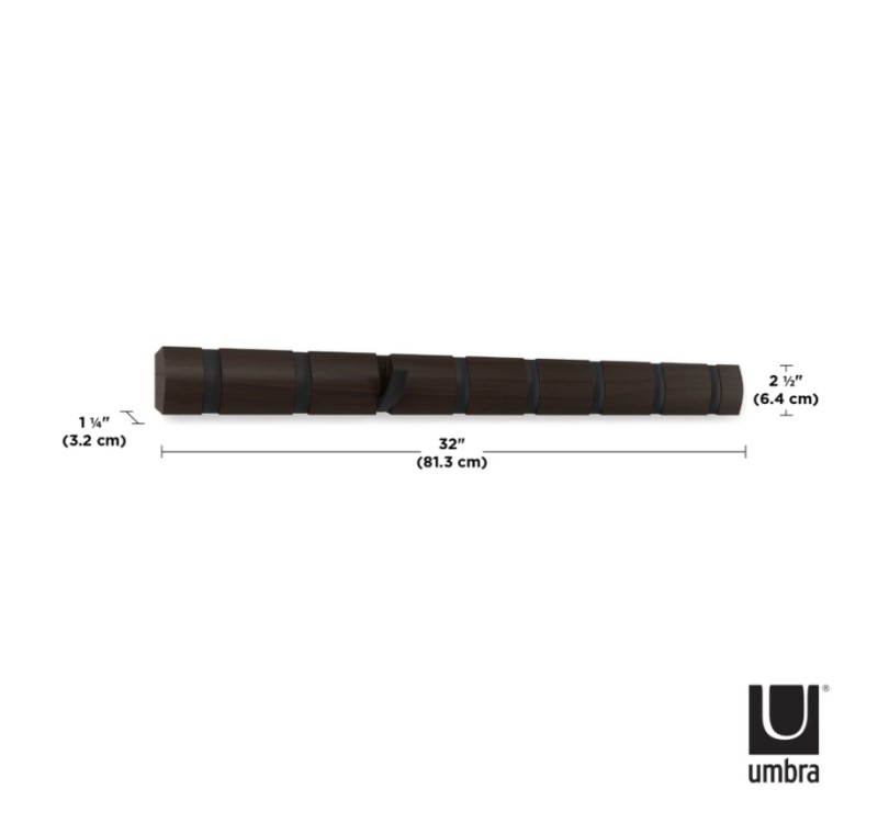 UMBRA wieszak na ubrania FLIP 8 czarny orzech