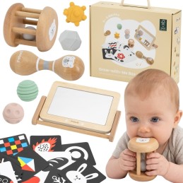 VIGA Zestaw Zabawek Edukacyjnych Pudełko Box od urodzenia do 6 miesiąca