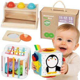 WOOPIE GREEN Pudełko Box 5w1 Montessori Edukacujny 11-12M FSC