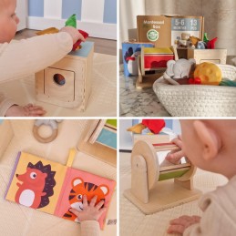 WOOPIE GREEN Box Pudełko XXL Montessori Edukacyjne 6w1 Sensoryczne 5-6 Miesięcy 13el. FSC