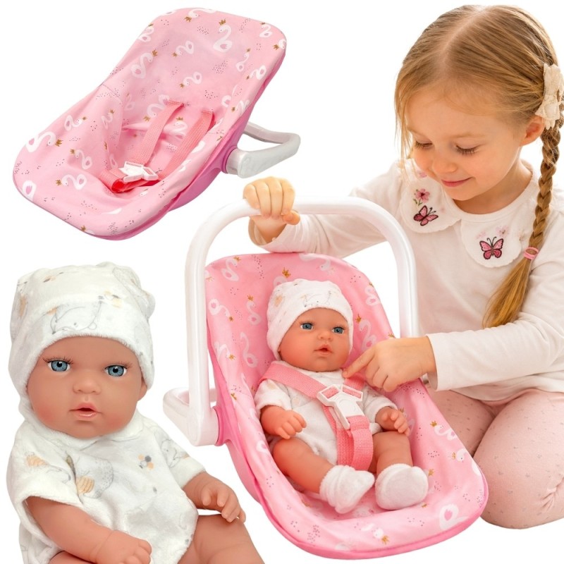 WOOPIE ROYAL Zestaw Lalka Bobas 30,5 cm + Nosidełko Różowe